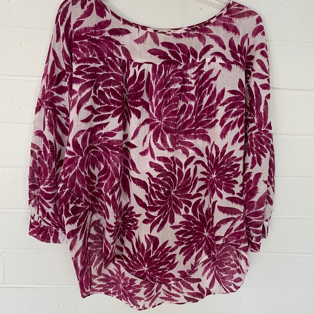 Loft Light Cotton 3/4 Sleeve  top M